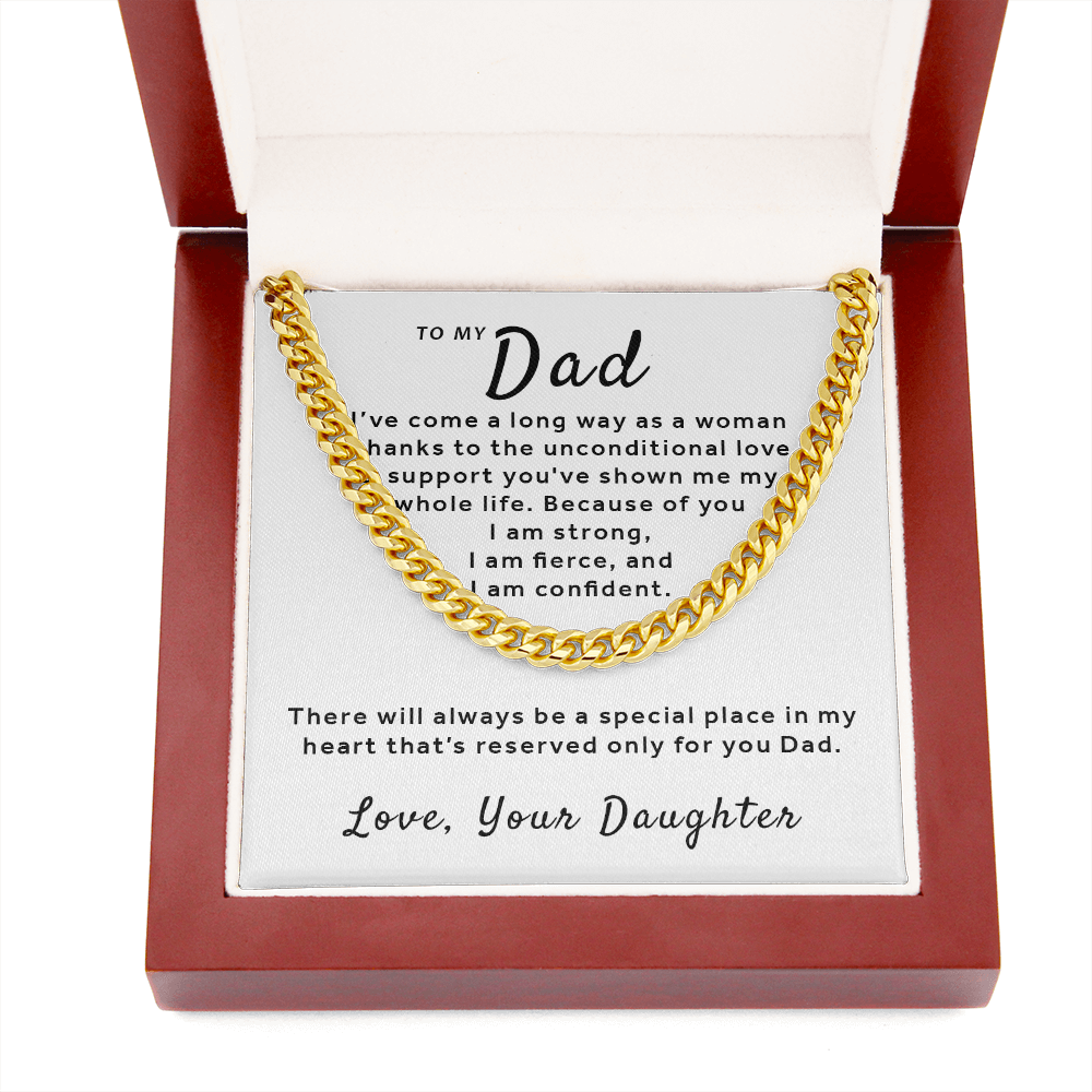 Gift For Dad From Daughter - Come a Long Way Cuban Link Chain