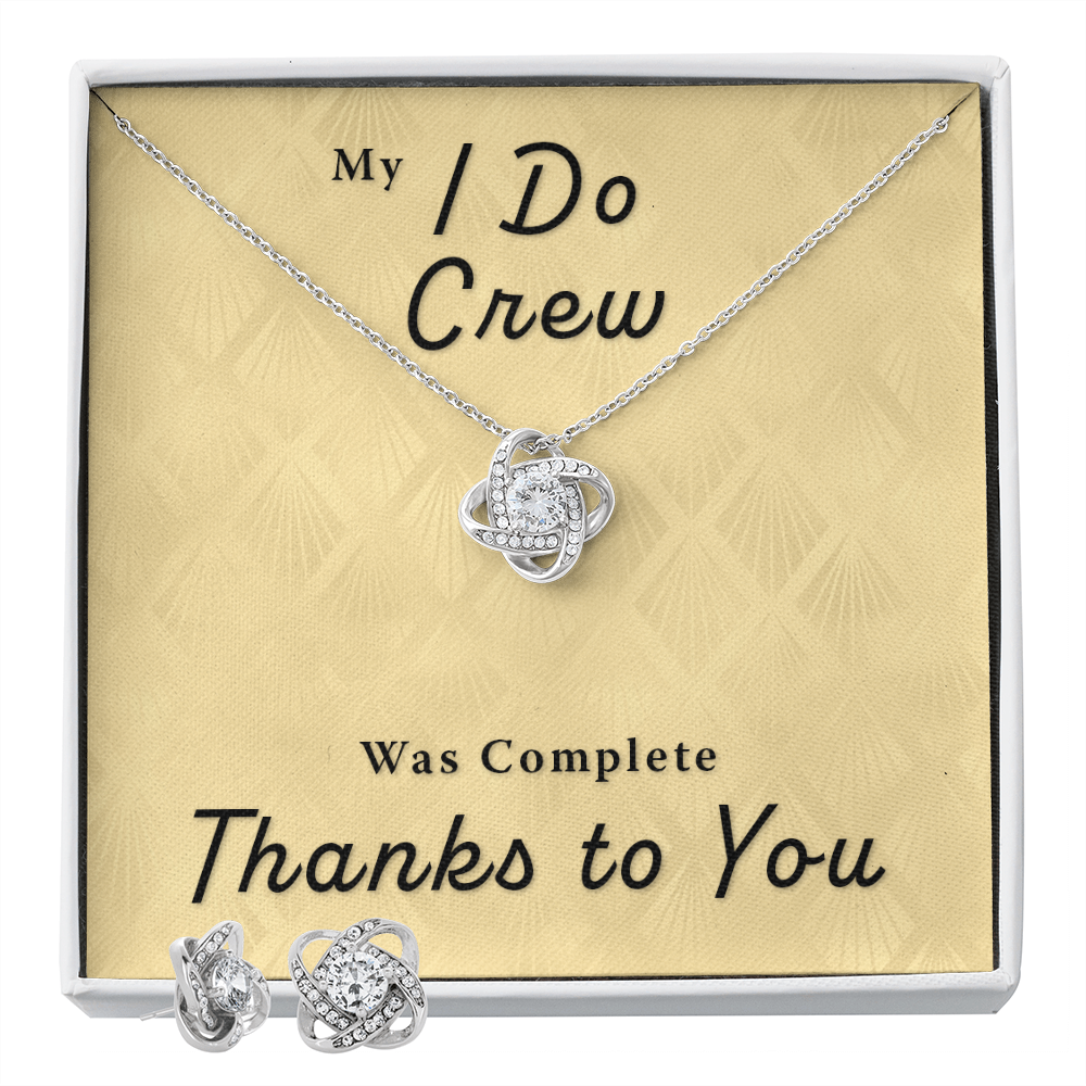 Bridesmaid|MOH Thank You Gift - Bridal Party Love Knot Necklace & Earring Set