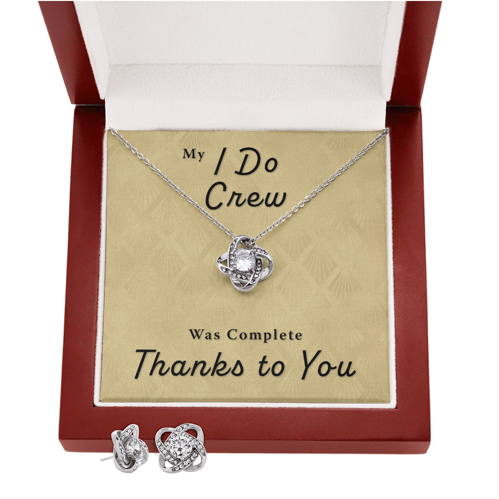 Bridesmaid|MOH Thank You Gift - Bridal Party Love Knot Necklace & Earring Set