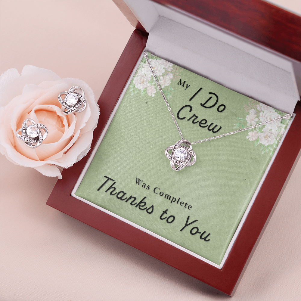 Bridesmaid|MOH Thank You Gift - Bridal Party Love Knot Necklace & Earring Set