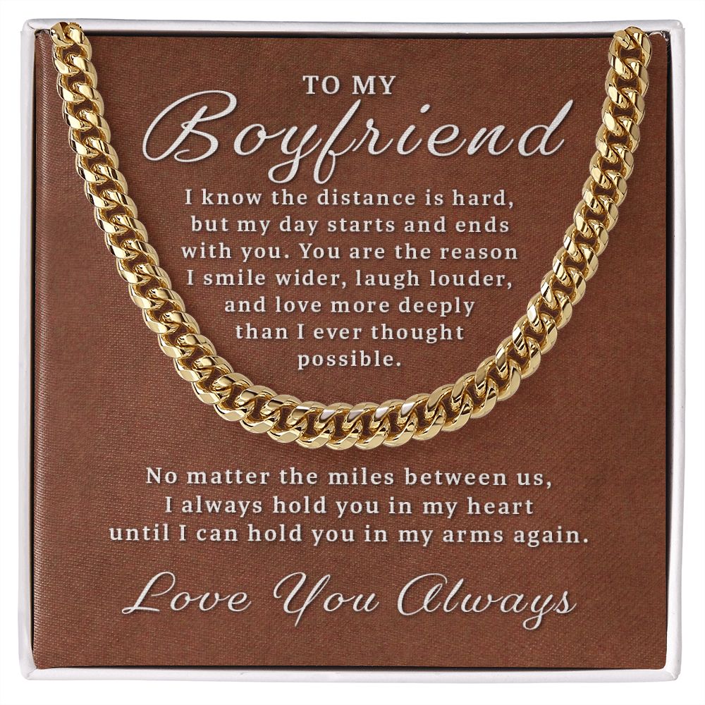 Gift for Boyfriend - Miles Between Us Cuban Link Chain