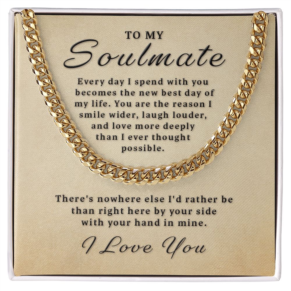 Gift for Soulmate - Best Day of Life Cuban Link Chain