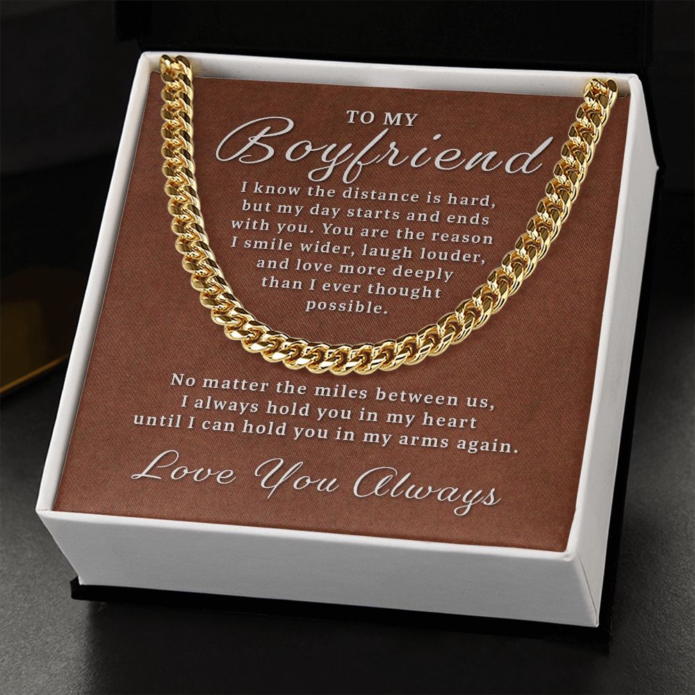 Gift for Boyfriend - Miles Between Us Cuban Link Chain