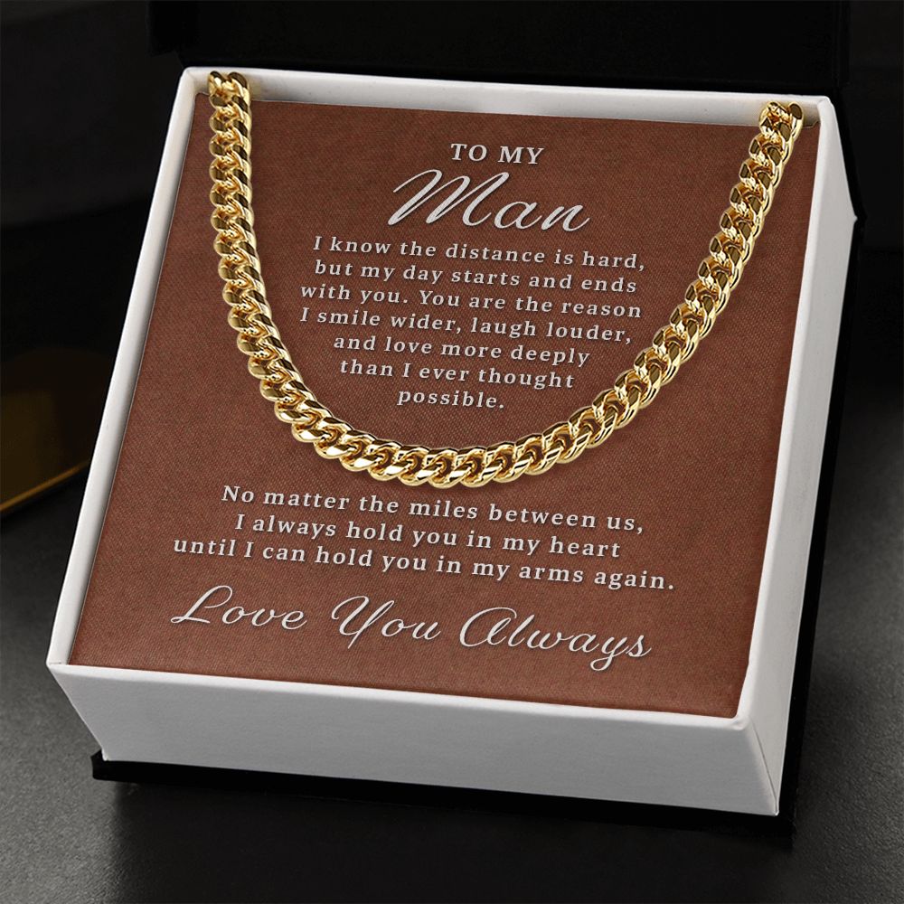 Gift for My Man - Miles Between Us Cuban Link Chain