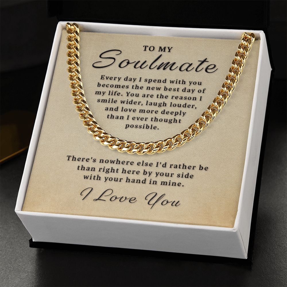 Gift for Soulmate - Best Day of Life Cuban Link Chain