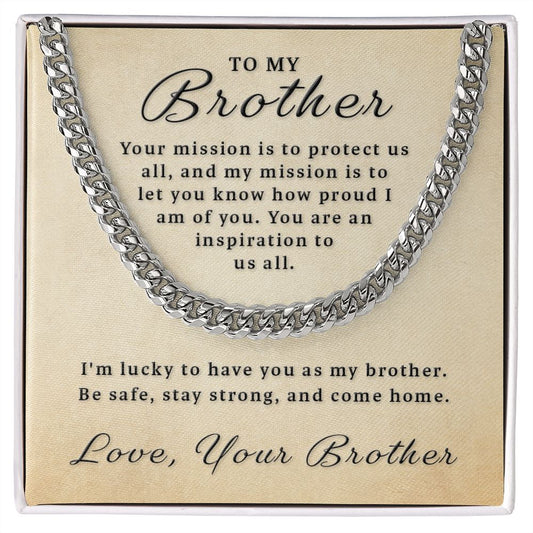 Gift for Deployed Brother - Your Mission Cuban Link Chain