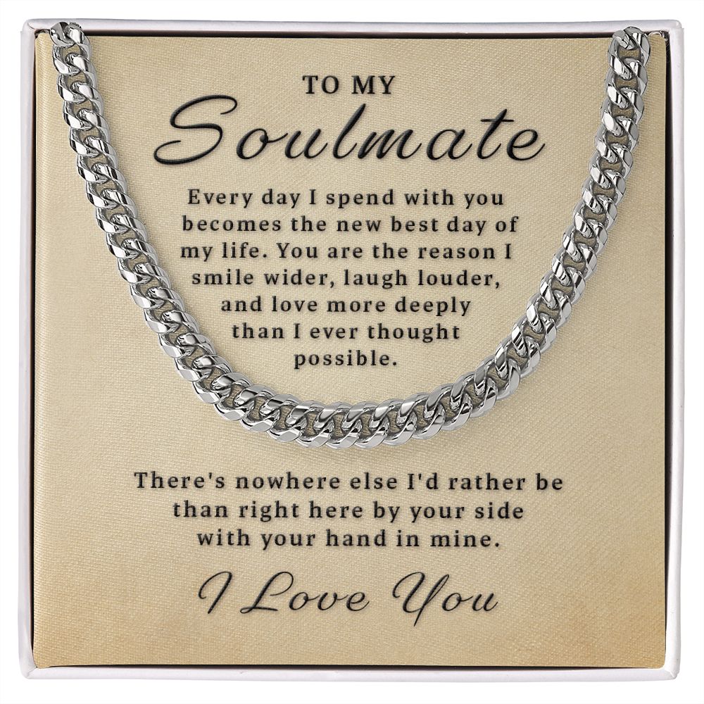 Gift for Soulmate - Best Day of Life Cuban Link Chain