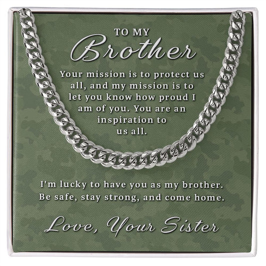 Gift for Deployed Brother - Your Mission Cuban Link Chain