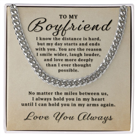 Gift for Boyfriend - Miles Between Us Cuban Link Chain