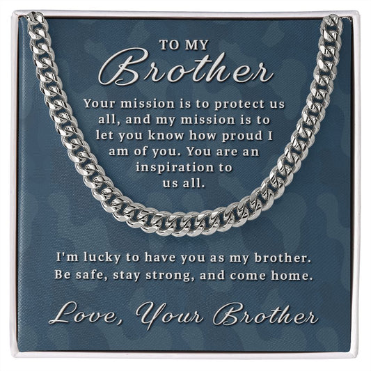 Gift for Deployed Brother - Your Mission Cuban Link Chain