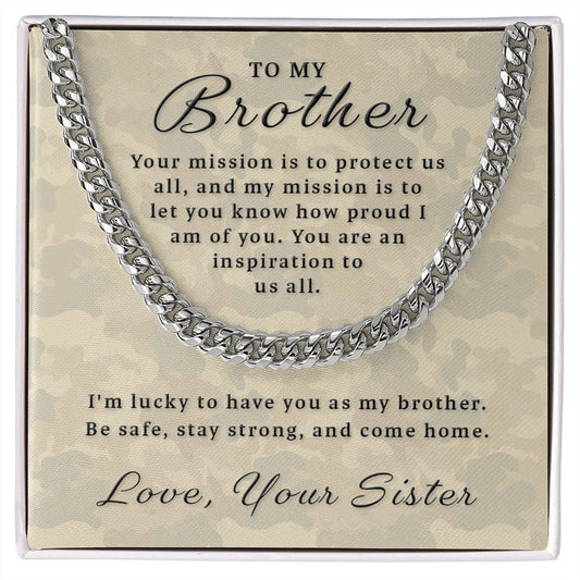 Gift for Deployed Brother - Your Mission Cuban Link Chain