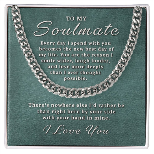 Gift for Soulmate - Best Day of Life Cuban Link Chain