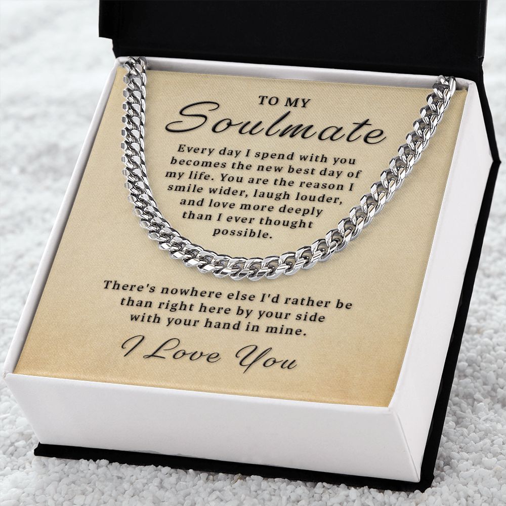 Gift for Soulmate - Best Day of Life Cuban Link Chain