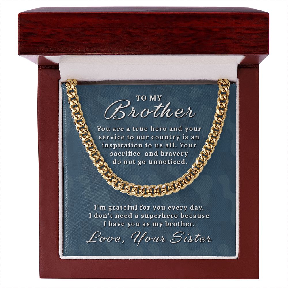 Gift for Military Brother - True Hero Cuban Link Chain