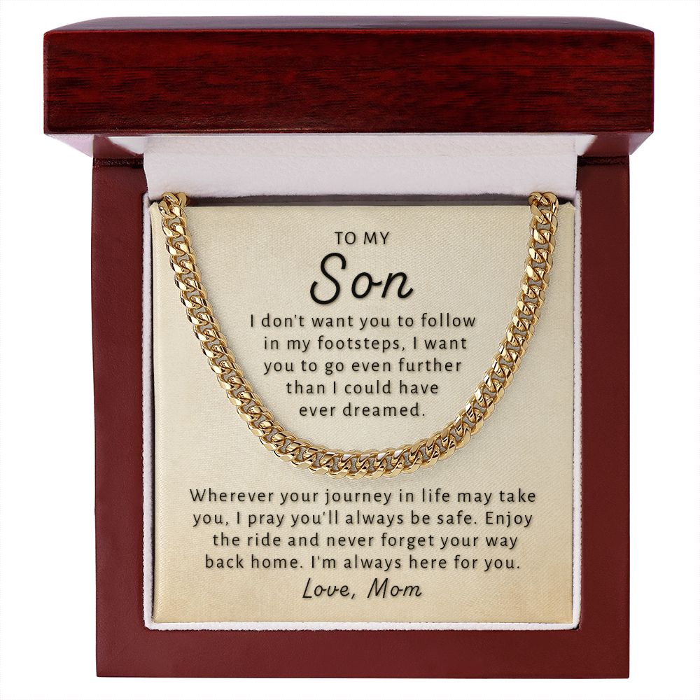 Gift For Son From Mom - Go Further Cuban Link Chain