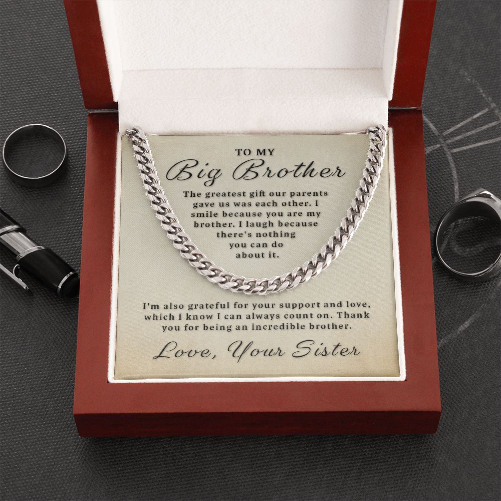 Gift for Big Brother - You Are My Brother Cuban Link Chain