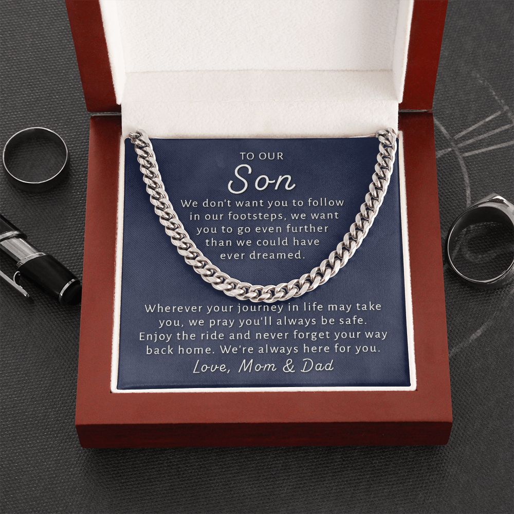 Gift For Son From Mom & Dad - Go Further Cuban Link Chain