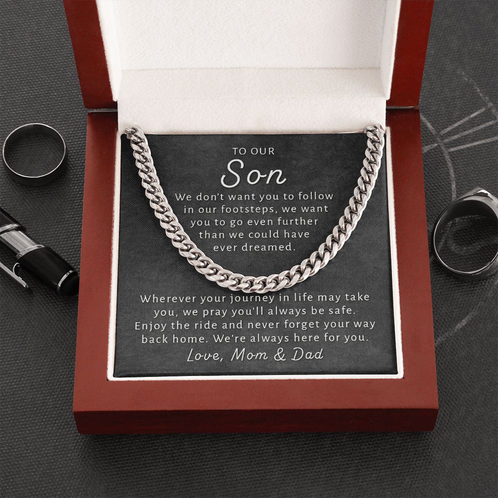 Gift For Son From Mom & Dad - Go Further Cuban Link Chain