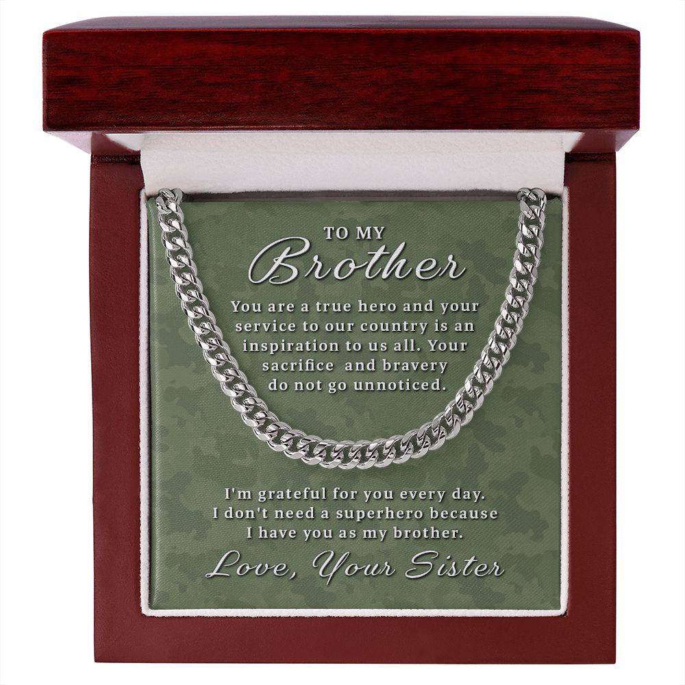 Gift for Military Brother - True Hero Cuban Link Chain