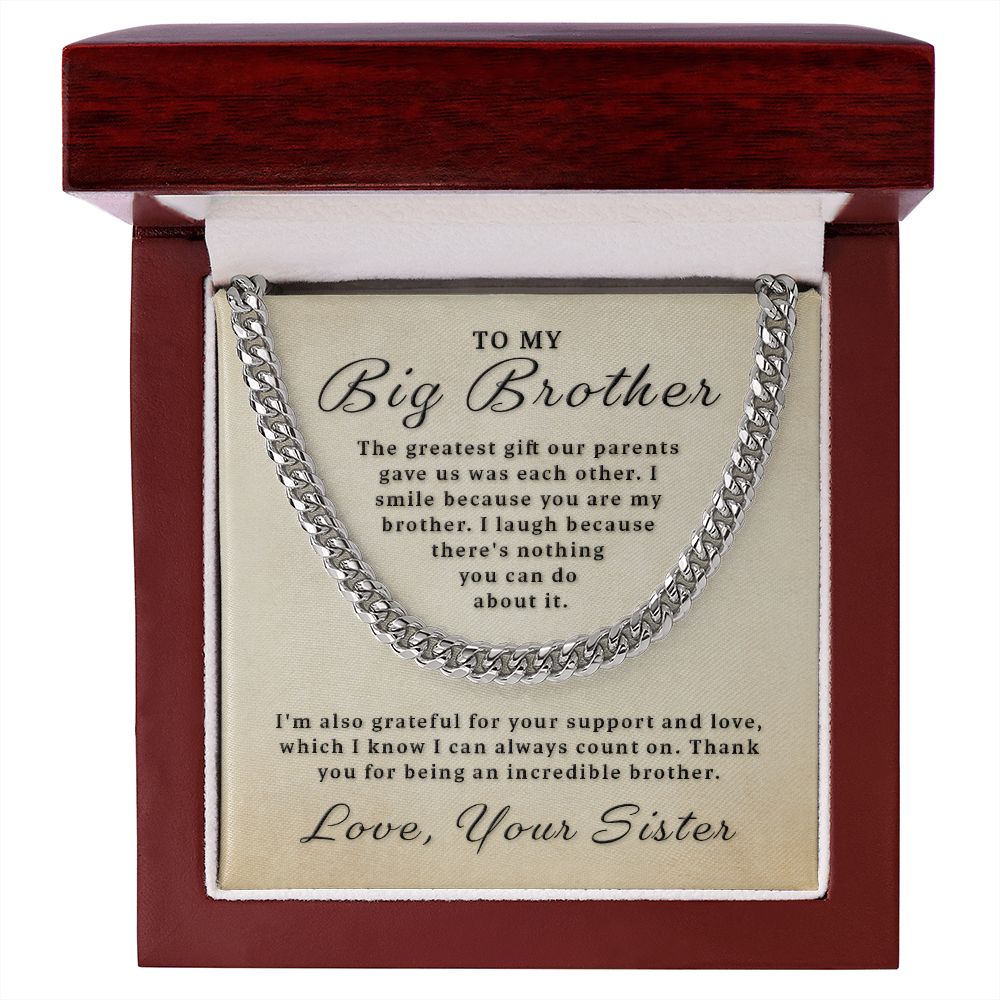 Gift for Big Brother - You Are My Brother Cuban Link Chain