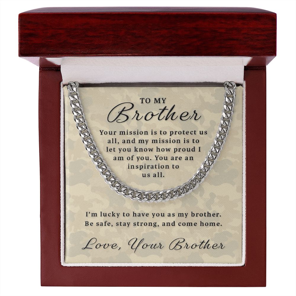 Gift for Deployed Brother - Your Mission Cuban Link Chain