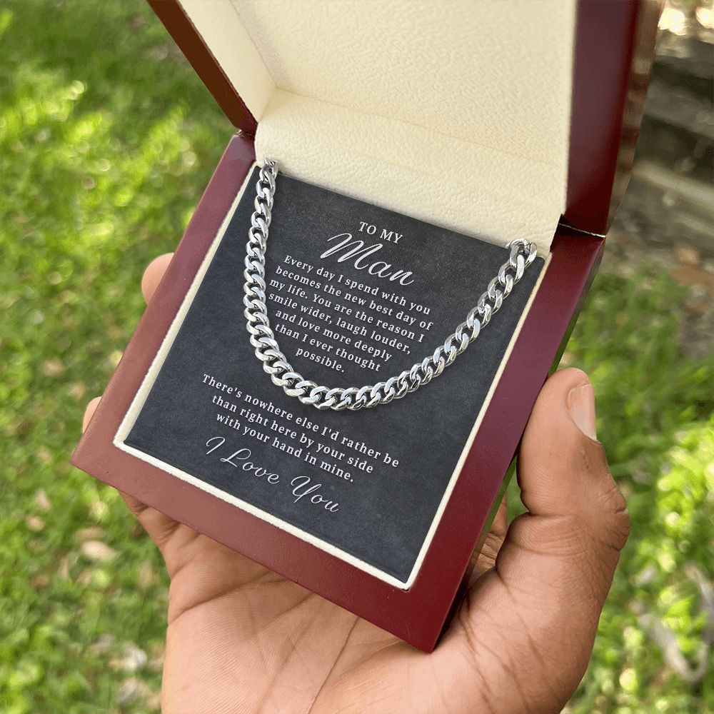 Gift for My Man - Best Day of Life Cuban Link Chain