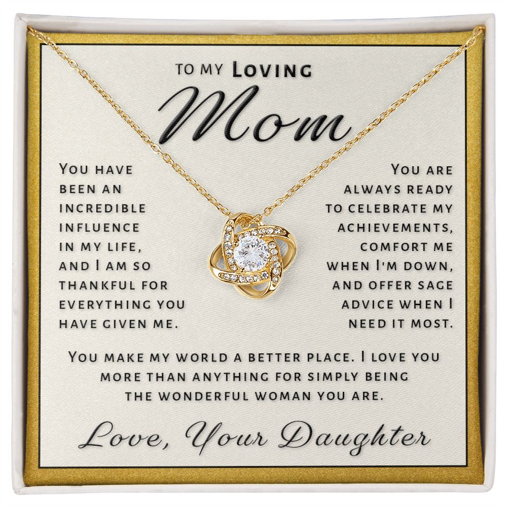 Gift for Mom From Daughter - Incredible Influence Love Knot Necklace