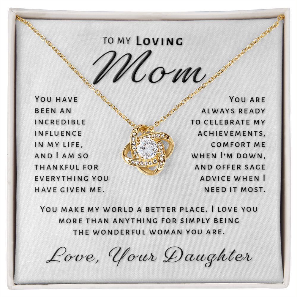 Gift for Mom From Daughter - Incredible Influence Love Knot Necklace