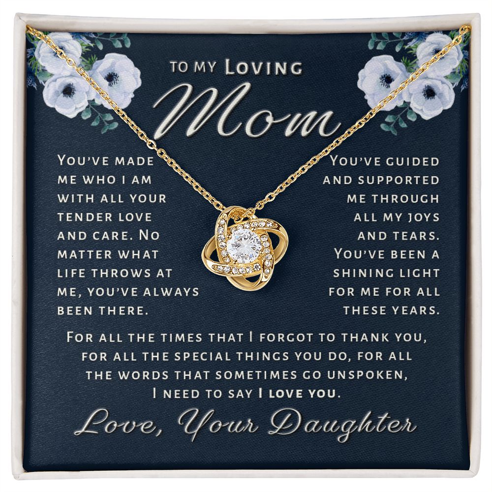 Gift for Mom From Daughter - Special Things Love Knot Necklace