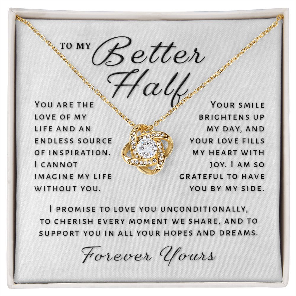 Gift For Better Half - I Promise Love Knot Necklace