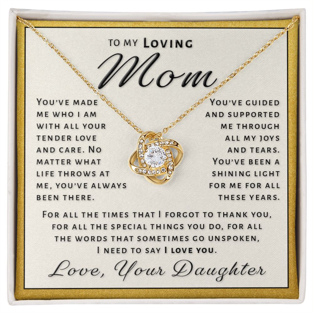 Gift for Mom From Daughter - Special Things Love Knot Necklace