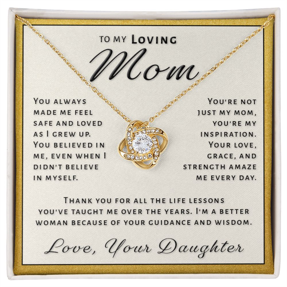 Gift for Mom From Daughter - My Inspiration Love Knot Necklace