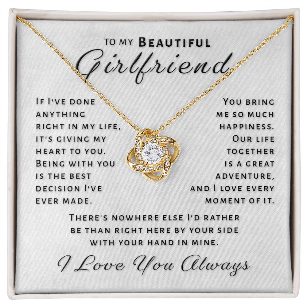 Gift For Girlfriend - By Your Side Love Knot Necklace