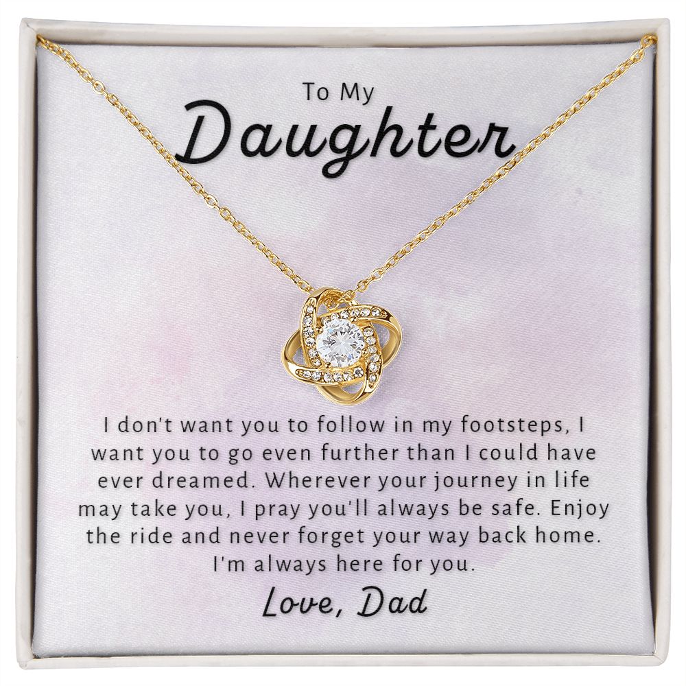 Gift For Daughter From Dad - Go Further Love Knot Necklace