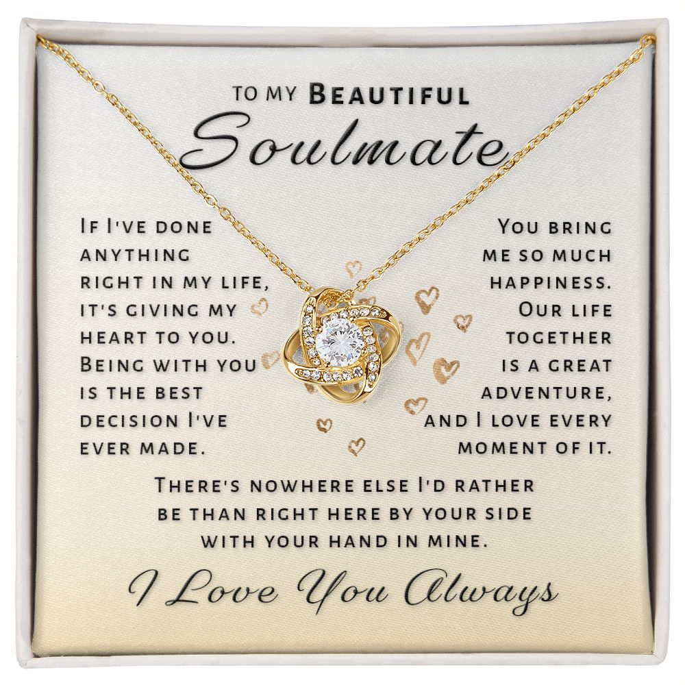 Gift For Soulmate - By Your Side Love Knot Necklace