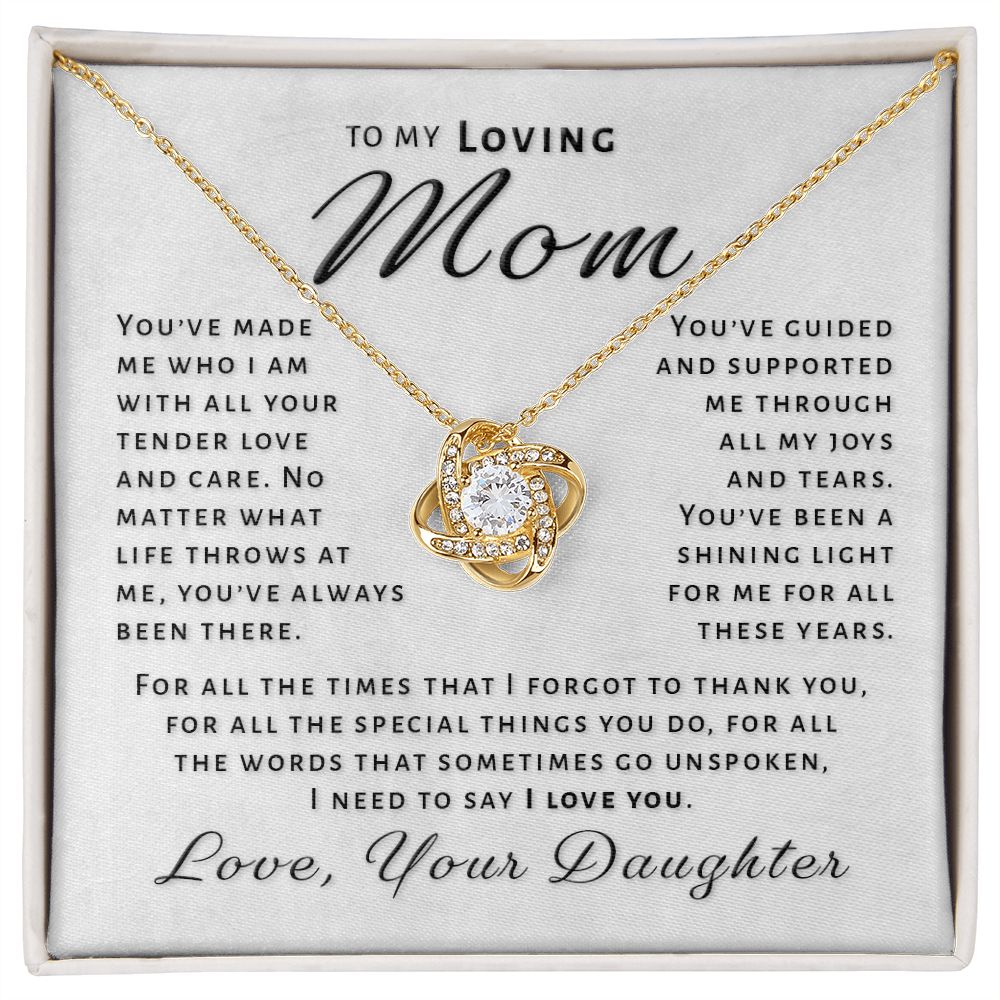 Gift for Mom From Daughter - Special Things Love Knot Necklace