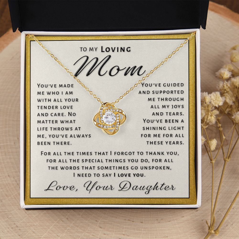 Gift for Mom From Daughter - Special Things Love Knot Necklace