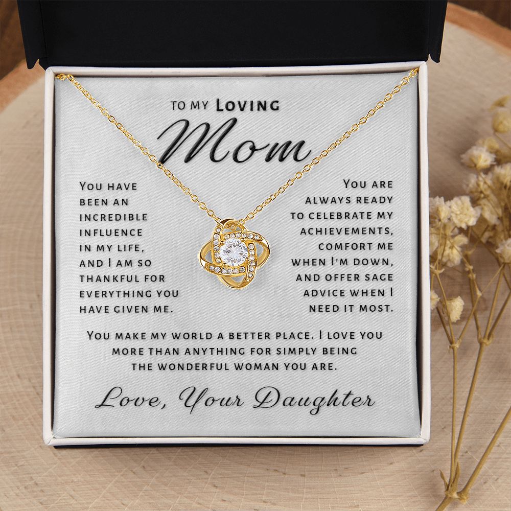 Gift for Mom From Daughter - Incredible Influence Love Knot Necklace