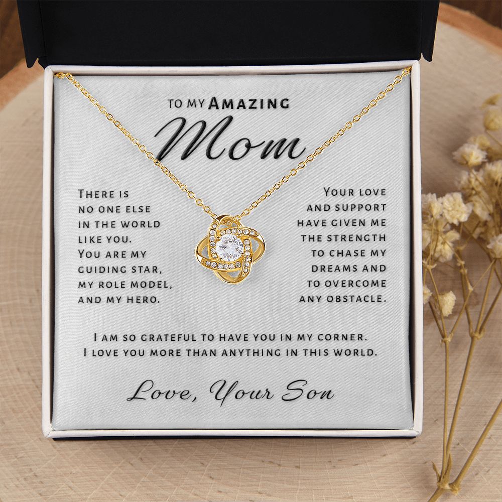 Gift for Mom From Son - My Guiding Star Love Knot Necklace