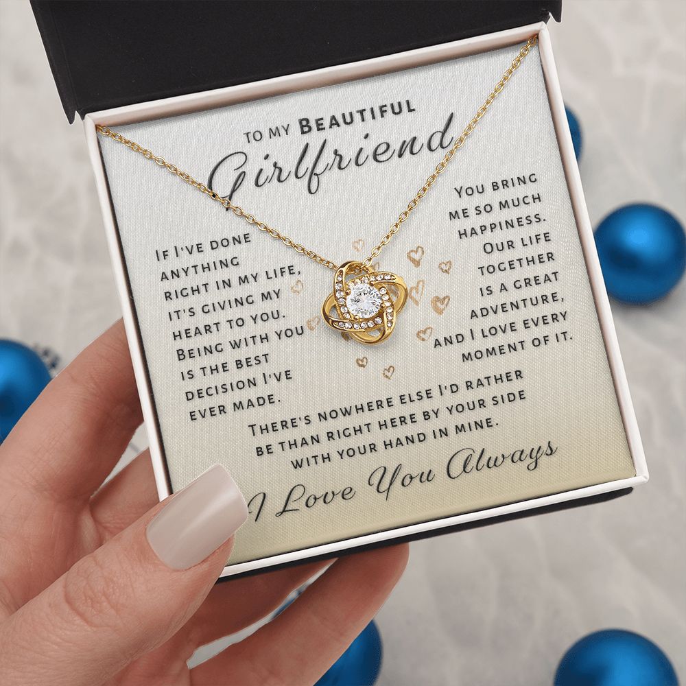 Gift For Girlfriend - By Your Side Love Knot Necklace