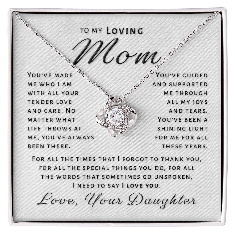 Gift for Mom From Daughter - Special Things Love Knot Necklace