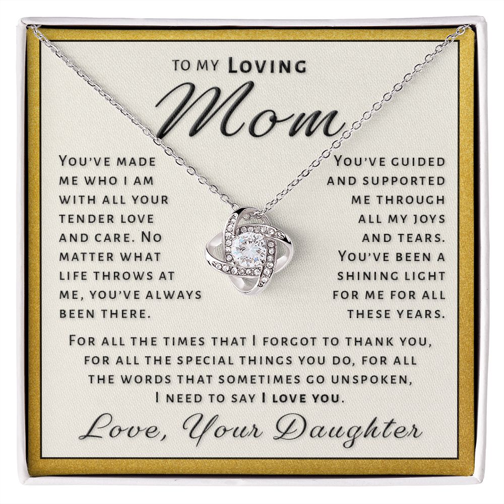 Gift for Mom From Daughter - Special Things Love Knot Necklace