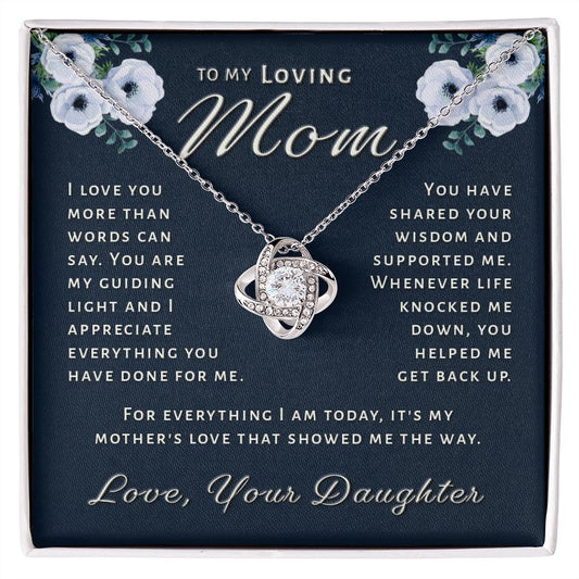 Gift for Mom From Daughter - My Guiding Light Love Knot Necklace