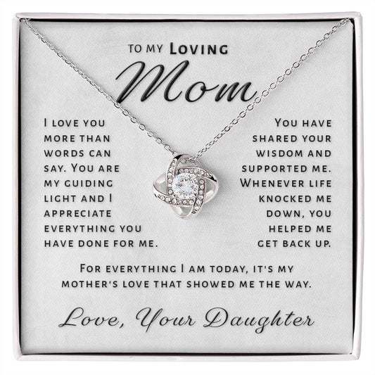 Gift for Mom From Daughter - My Guiding Light Love Knot Necklace