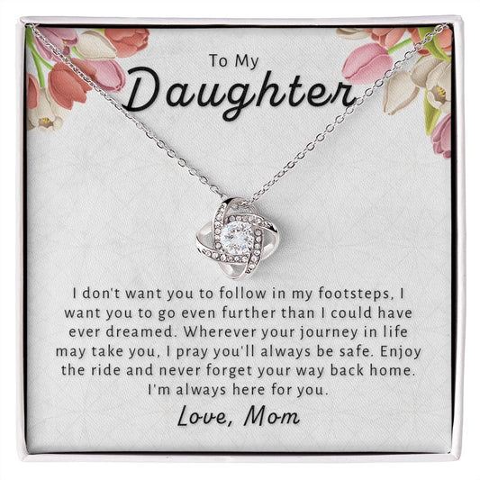 Gift For Daughter From Mom - Go Further Love Knot Necklace