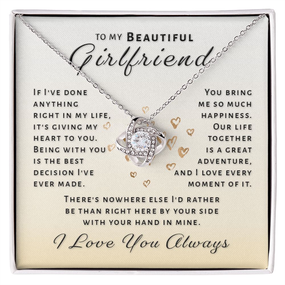 Gift For Girlfriend - By Your Side Love Knot Necklace