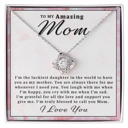 Gift For Mom From Daughter - There for Me Love Knot Necklace