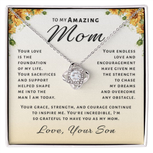 Gift for Mom From Son - Inspire Me Love Knot Necklace