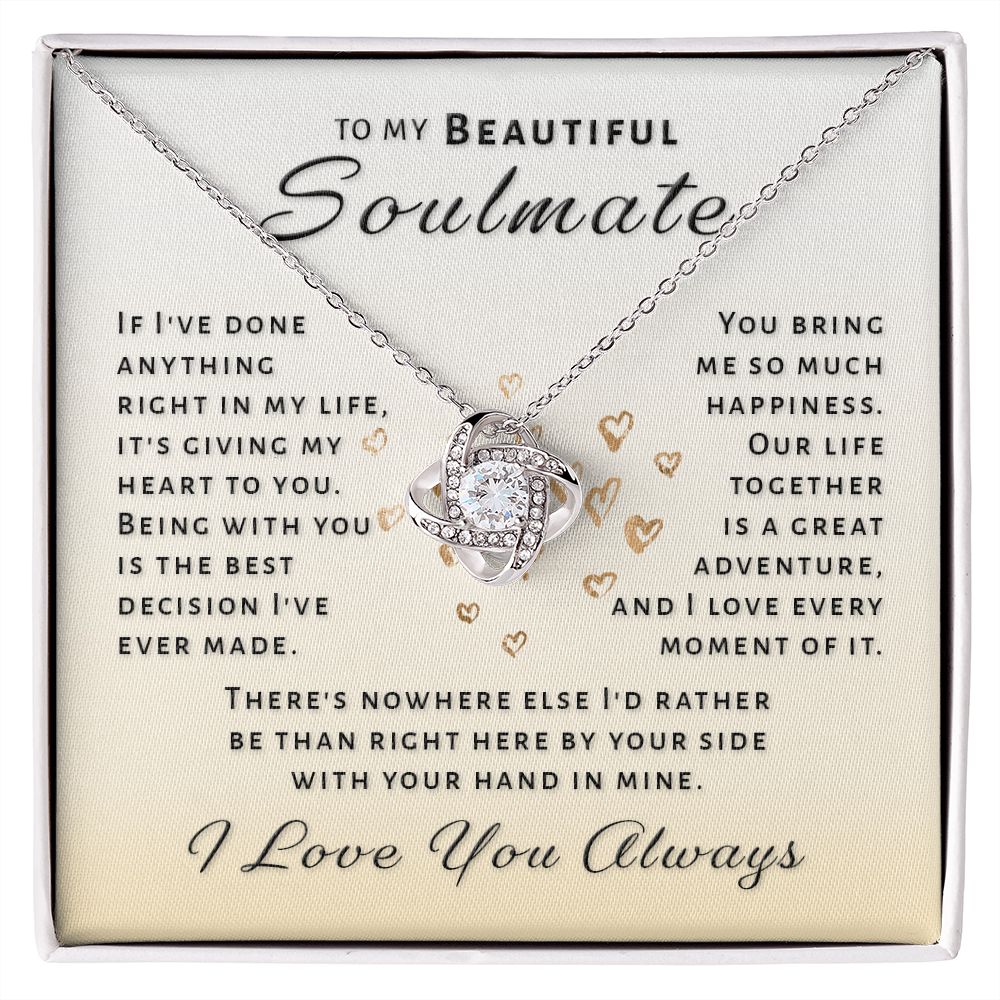 Gift For Soulmate - By Your Side Love Knot Necklace