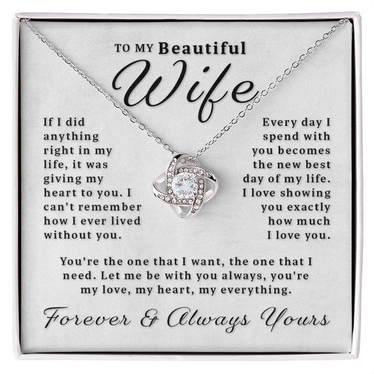 Gift For Wife - Be With You Always Love Knot Necklace